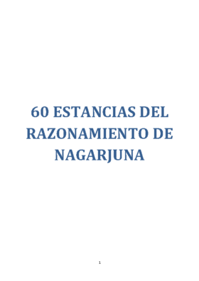 60 ESTANCIAS DEL RAZONAMIENTO DE NAGARJUNA