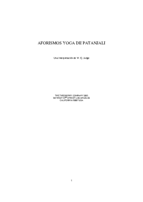 AFORISMOS YOGA DE PATANJALI