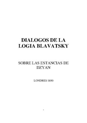 DIALOGOS DE LA LOGIA BLAVATSKY