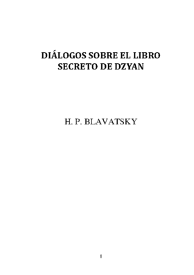 DIALOGOS SOBRE EL LIBRO SECRETO DE DZYAN