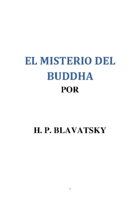 EL MISTERIO DEL BUDDHA