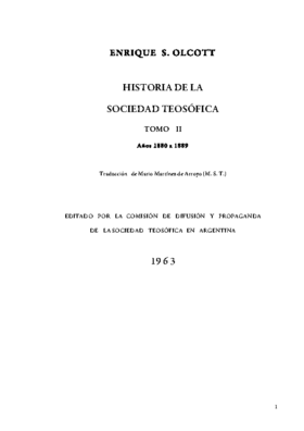 OLCOTT: HISTORIA DE LA S.T. T II